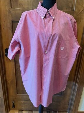 Chaps men’s Red Gingham Short-Sleeve Button-Down Shirt